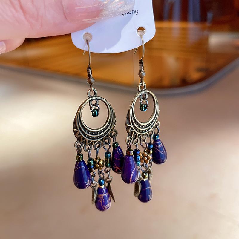 Geometrische Ohrringe im antiken Stil: Elegantes Design für Damen-Qipao-Accessoires