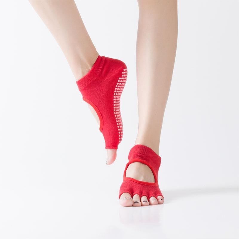 Women Yoga Backless Five Toe Socks Breathable Silicone Sport Socks Gym Fitness Ballet Slippers Dance