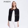 PORTS Women's Elegant Commuter Floral Hollow Knit Cardigan