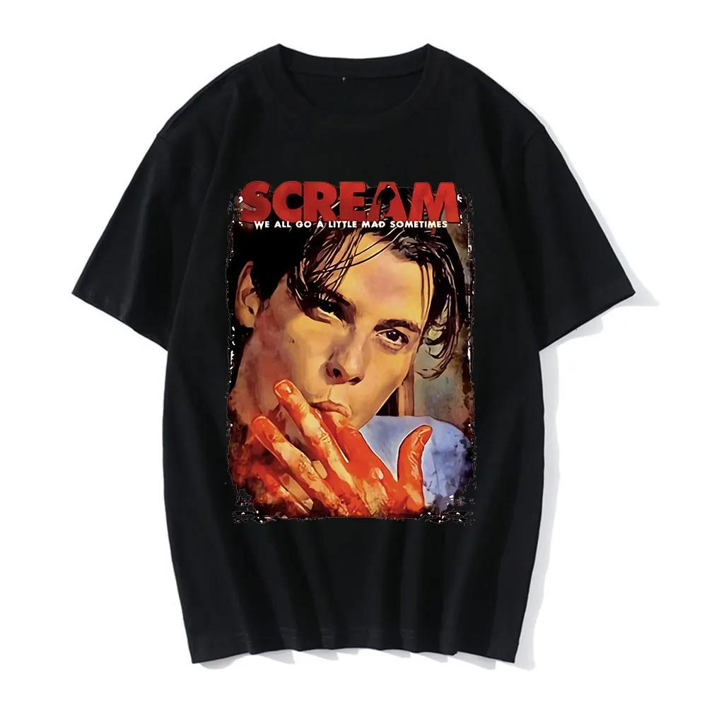 Scream Movie Scream 90s Horror Movie T-Shirt Billy Loomis Halloween Movie We're All A Little Crazy Billy T-Shirt Top Men Women