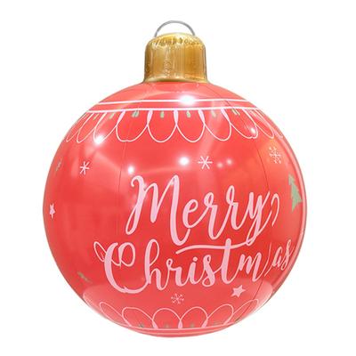 24 Inch PVC Inflatable Christmas Ball Outdoor Christmas Decorations Christmas Decorations Ball Holiday Yard Lawn Porch Decor