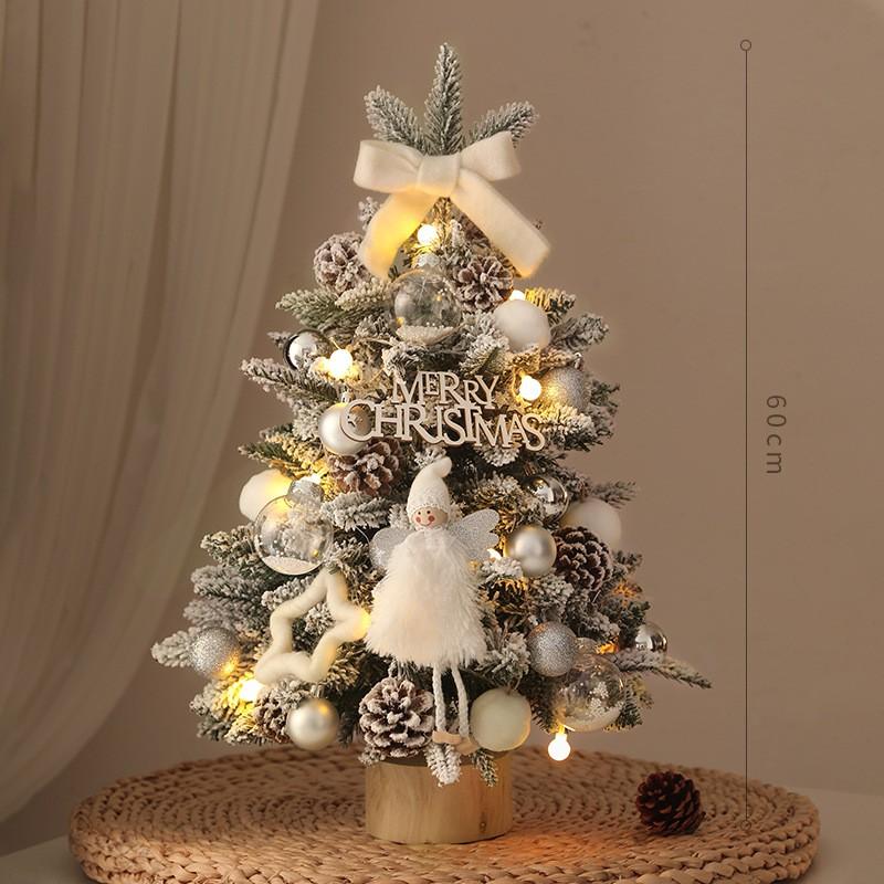 DIY Mini Christmas Tree Set Desk Home Office Hotel Window Decor 45cm 60cm PET Artificial Xmas