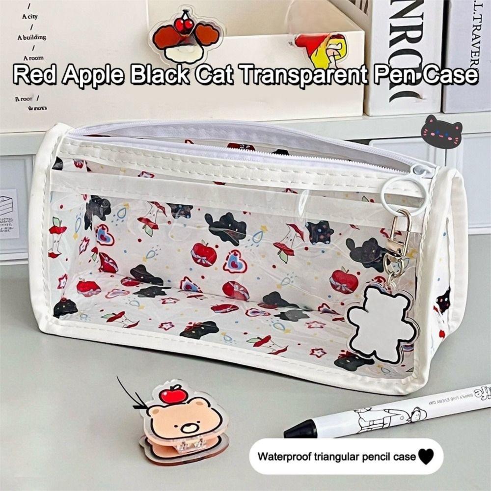 

Large Capacity Pencil Case Cute Tulip Cat Bow Student Stationery Organizer School Supplies D
