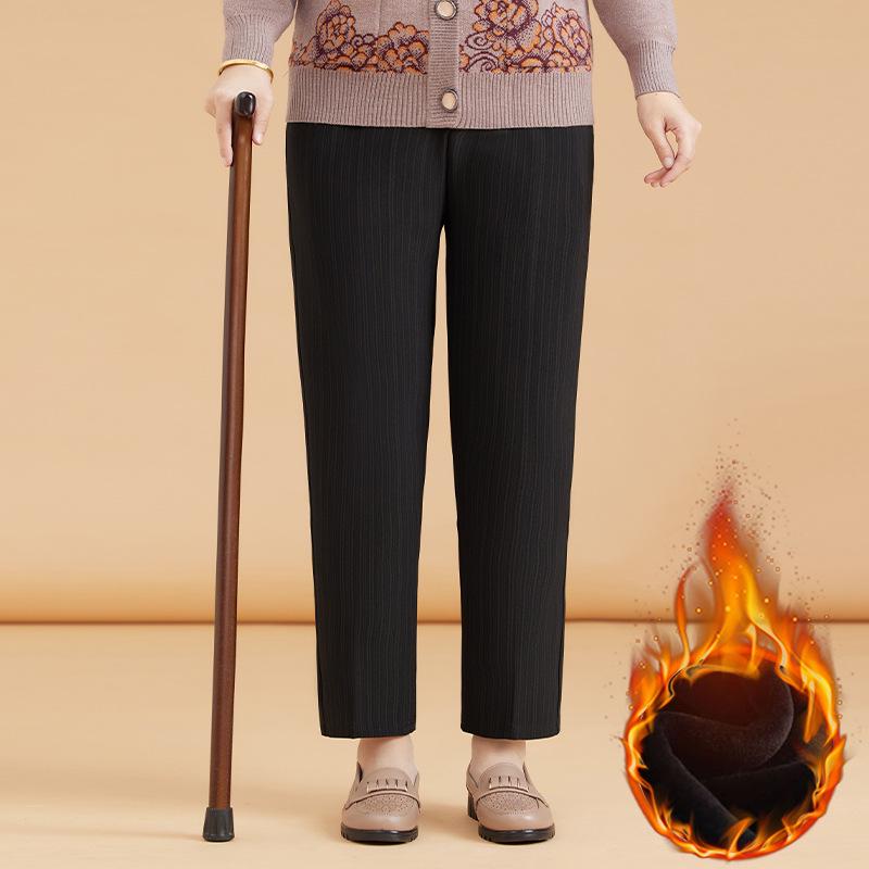 

Зимние брюки на флисовой подкладке от бабушки - Толстые, теплые хлопковые повседневные брюки для пожилых женщин 7XL (175-190 lbs)