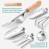 Stainless steel wooden handle nine piece garden set, garden tools