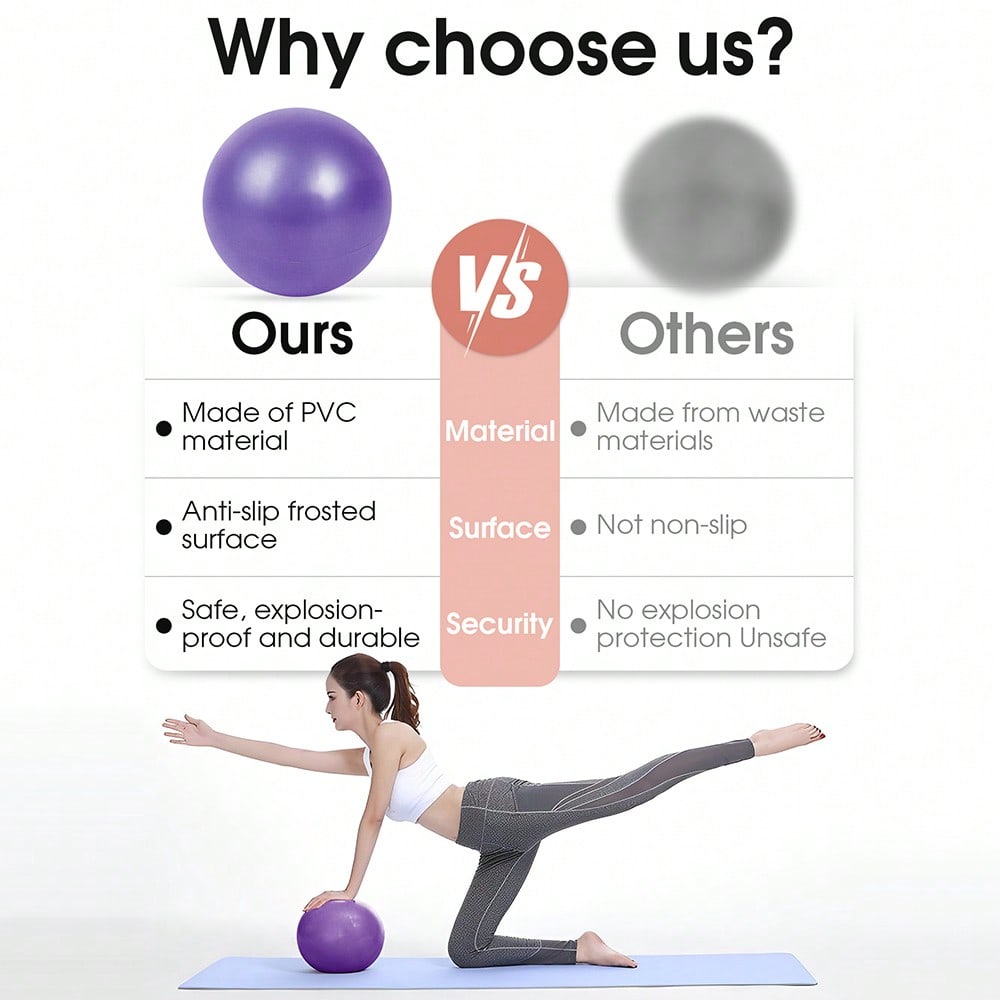 1PC 25cm Pilates Yoga Ball Gym-Grade Childbirth Ball, Suitable For Pregnancy, Fitness, Balance, Home Exercise, Office