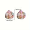 Fashionable And Versatile Colorful Zirconia Flower Earrings