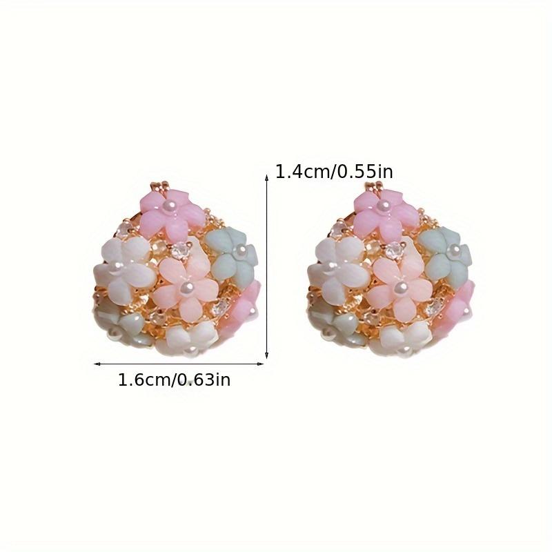 Fashionable And Versatile Colorful Zirconia Flower Earrings