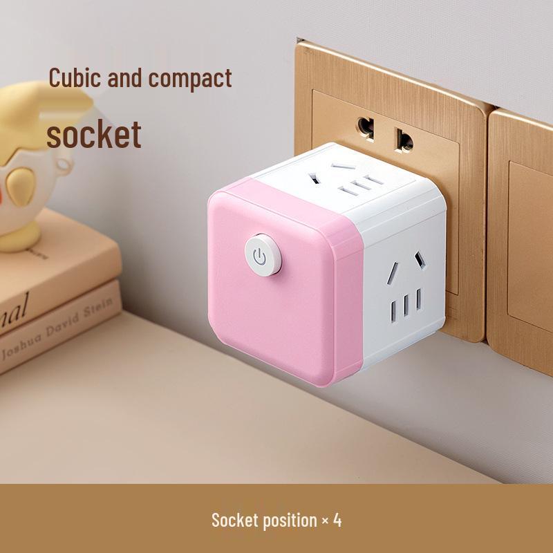 Multifunktionaler USB-Würfel Nachtlicht-Steckdose mit Schlafzimmerlampe