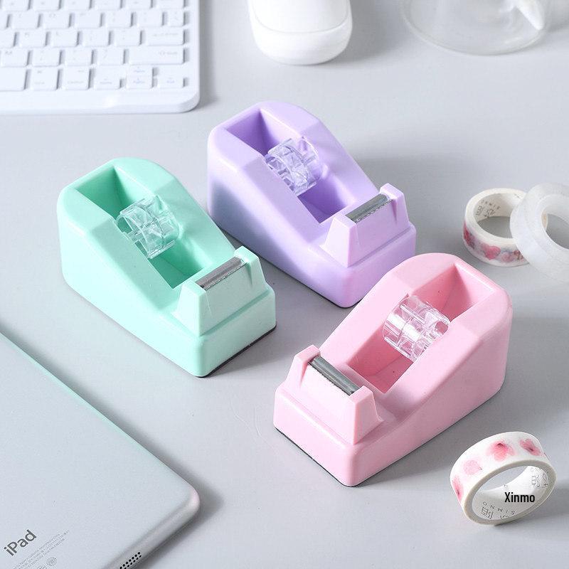 Macaron Color Compact Tape Dispenser - Creative Desktop Office Cutter