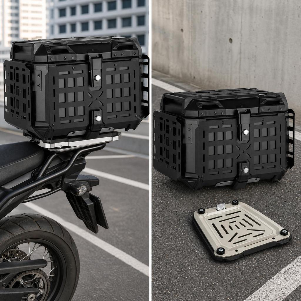 Motorcycle Rear Storage Case Lockable for Adventure Tourers