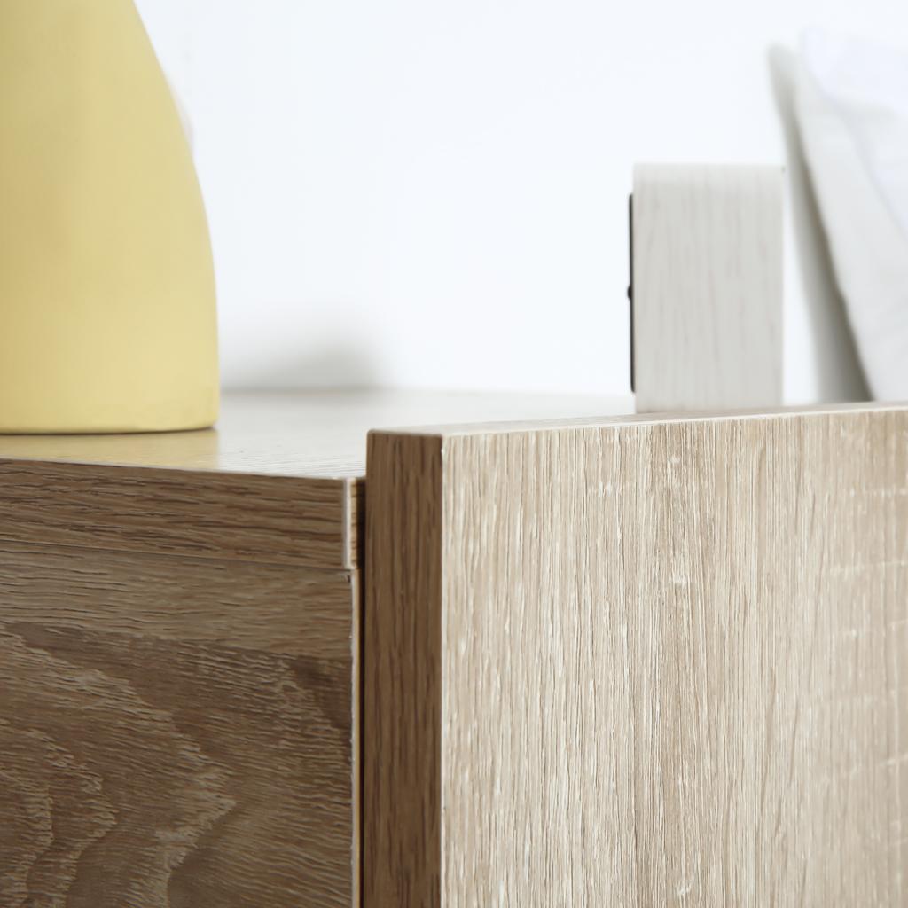 Set of 2 Wall-Mounted Floating Nightstands, 1 Drawer, 40x30x15 cm, Natural