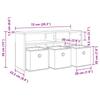 Lowboard with Drawers Black Oak Effect 72 x 22.5 x 38 cm
