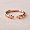 Pure Copper Open Triangle Ring, Minimalist Adjustable Copper Band, Geometric Statement Ring, Handmade Healing Jewelry