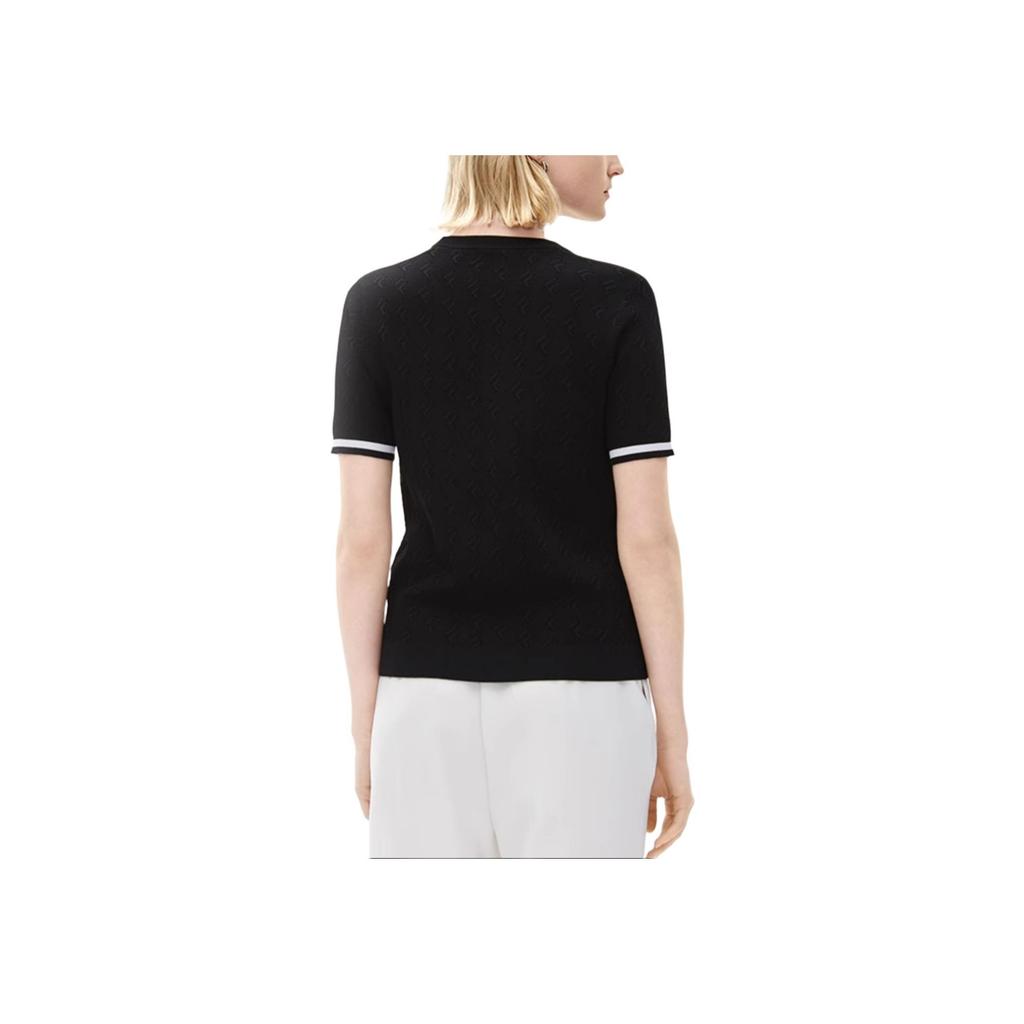 Fila Logo Printed Commuter Round Neck Short Sleeve Knit Top Women Tops F11W231407F-BK