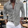 Men Plaid Dress Shirt Long Sleeve Button Down Shirt with Pocket Slim Fit Lapel Casual Formal Shirt for Prom Work Parties Dating