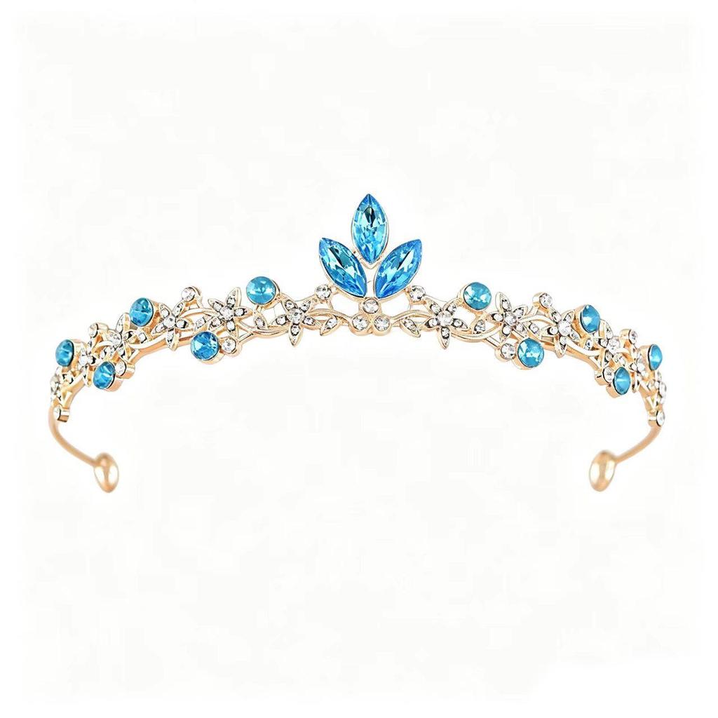 Korean Rhinestone Princess Crown Headband for Girls – Birthday & Performance Headdress
