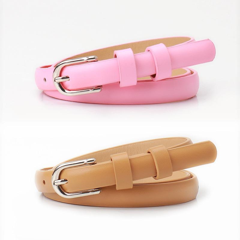 1.5x103cm Women's Trousers Skinny Thin Belt PU Leather Fashion Trend White Black Belt Solid Vintage Pin Buckle Ladies Strap