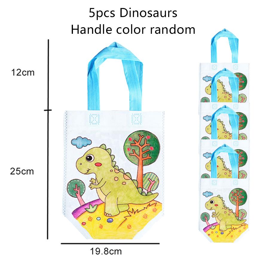 5pcs Graffiti Bag Non Woven Kids Drawing Manual DIY Coloring Environment Protection Children Painting Puzzle Toys Handbag TMZ