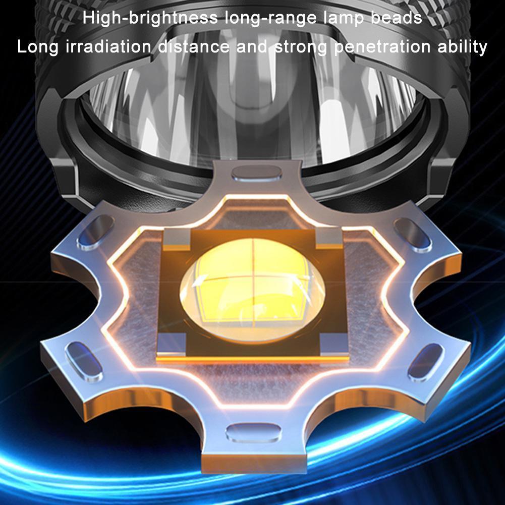 High Power LED Flashlights Rechargeable Strong Hand Light With COB Side Light Camping Fishing Emergency Lantern