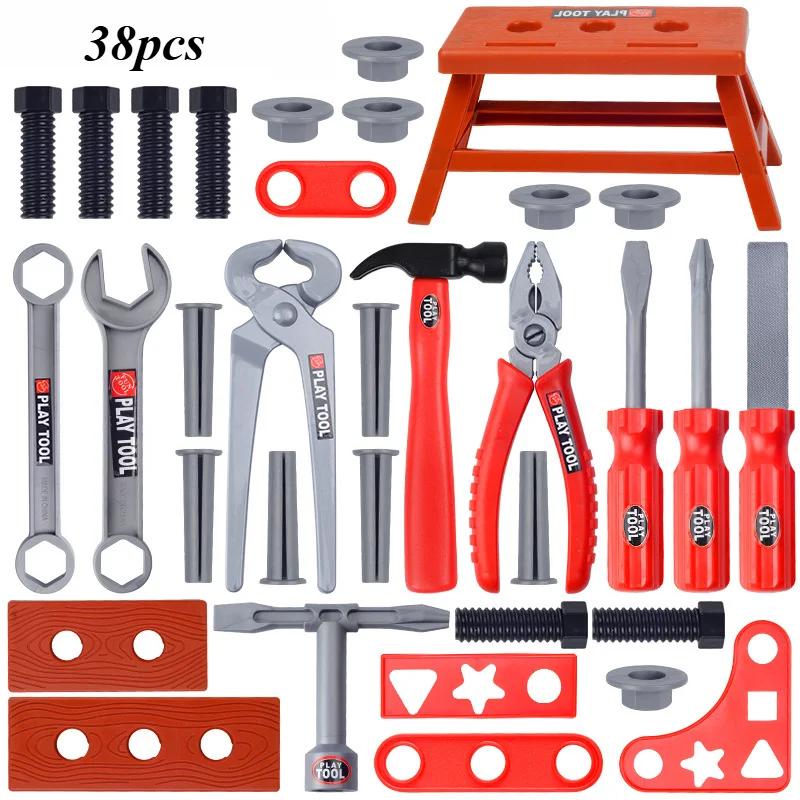 Construction Toy Set Building Tool Kit Pretend Play with Power Drill Screwdriver Educational Toys for Kids Imaginative Play Gift