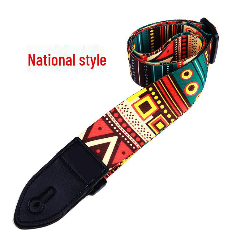 Ethnic-Style Widened Polyester Guitar Straps for Electric Guitars