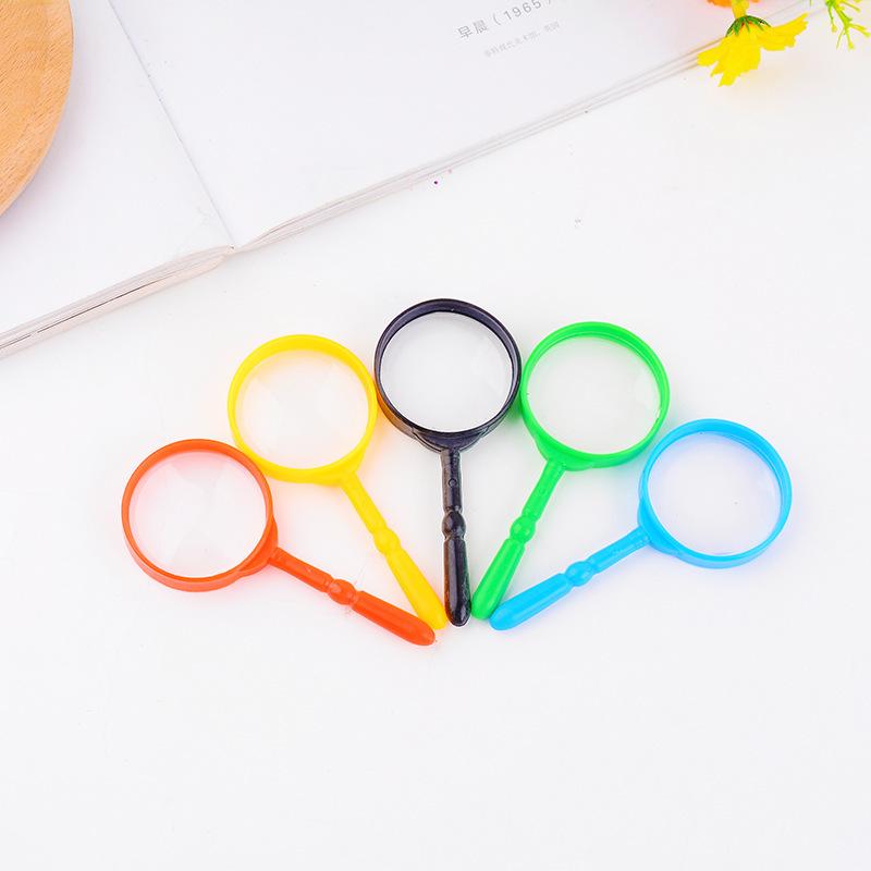 Plastic Mini Magnifying Glass Children's Toys Learning Education Handheld Magnifier Portable Loupe Reading Lens Kids Inspection