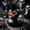 1 Stück Goth Satanische Ente Gothic Cyberpunk Flieger Harz Punk Enten Statue Neuheit Rock Ducky Ornamente Rock and Roll Halloween Deko