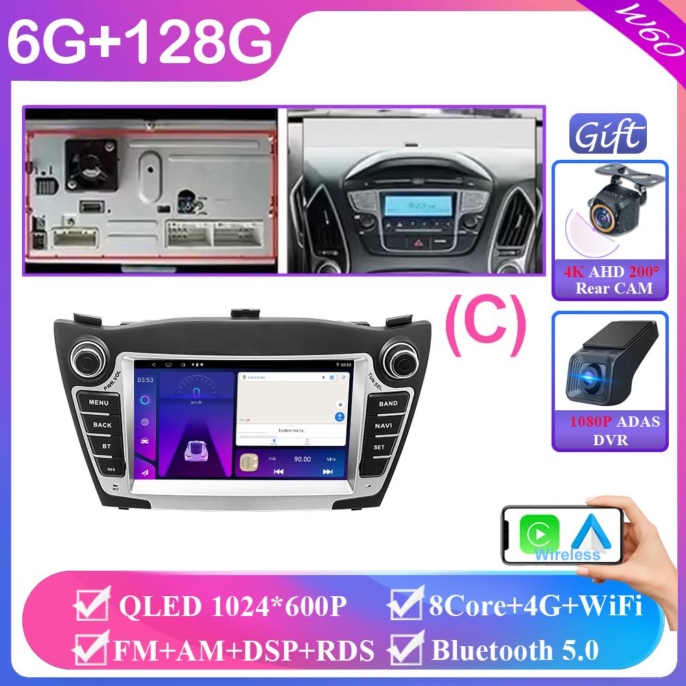 Autoradio für Hyundai Tucson 2 LM IX35 2009-2015 7 Zoll 8+256 Android Auto Carplay GPS-Navigation Multimedia-Stereoanlage Kein 2din DVD