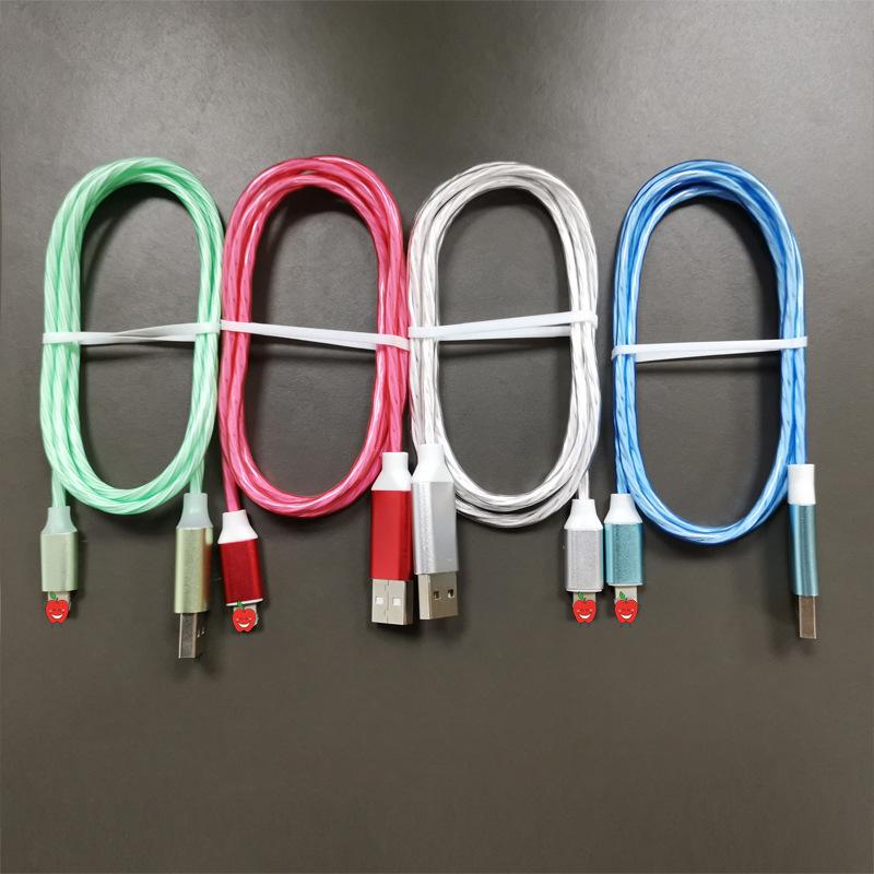Luminous data cable for mobile phone fast charging, suitable for Apple, Huawei, Xiaomi phones and car use
