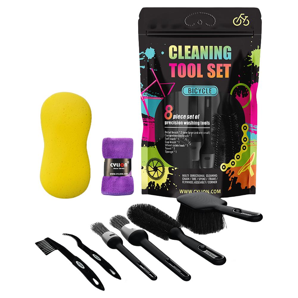 Bicycle Bike Cleaning Tools Set Bike Clean Brush Kit Bike Cleaning Brush Set for Mountain Road City BMX and Folding Bike