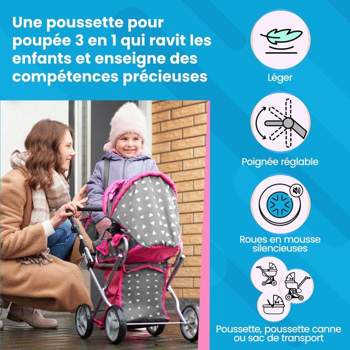 Poussette Pour Poupée - Kinderplay - KP0200S - 2 En 1 - Couleurs Attrayantes - Pliable