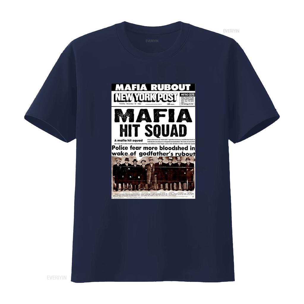Gangster Mafia Hit Squad Tričko Městský Hip Hop Styl pro Mafie Nadšence vintage Vyprané Ležérní Streetwear Stylové Unisex Měkké