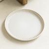 Plate Simple Wind Relief Edge Ceramic Plate Large Plate Household Restaurant Tableware Round Plate Vegetable Plate Steak Plate
