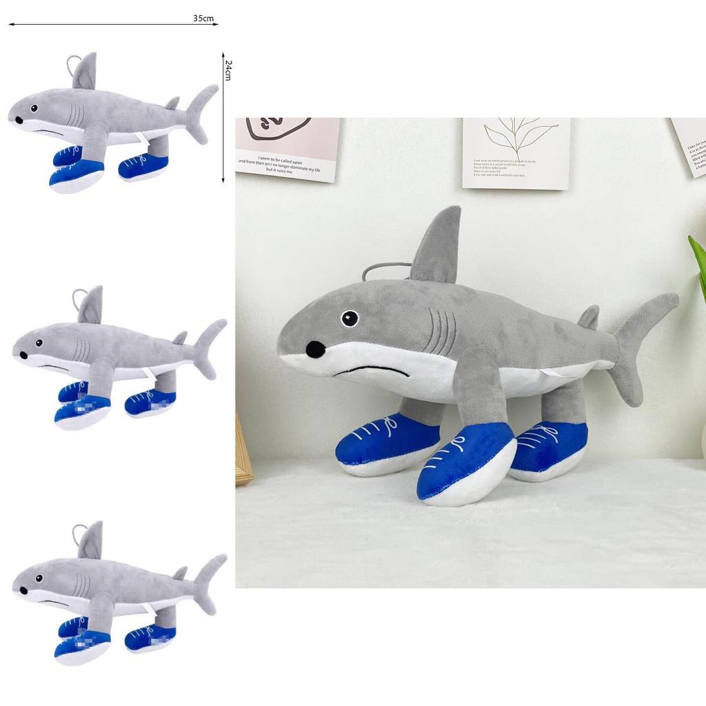 Shark Plush Toy With Pp Cotton Filling Short Plush Animal Stuffed Doll For Kids