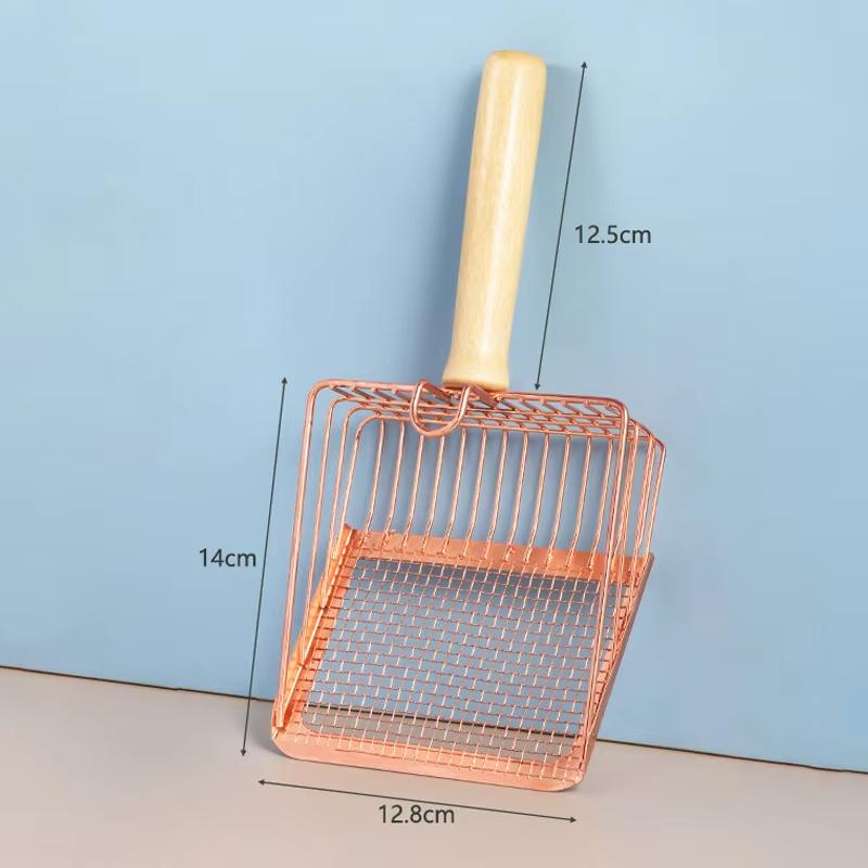 2 in 1 Stainless Steel Cat Litter Scoop Durable Mesh Kitten Litter Cleaner Pet Cleaning Tools with Hanging Hole Cat Accessories