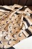 Beige Scarf 90x90 with a Geometric Pattern - Subtle Elegance and Retro Style