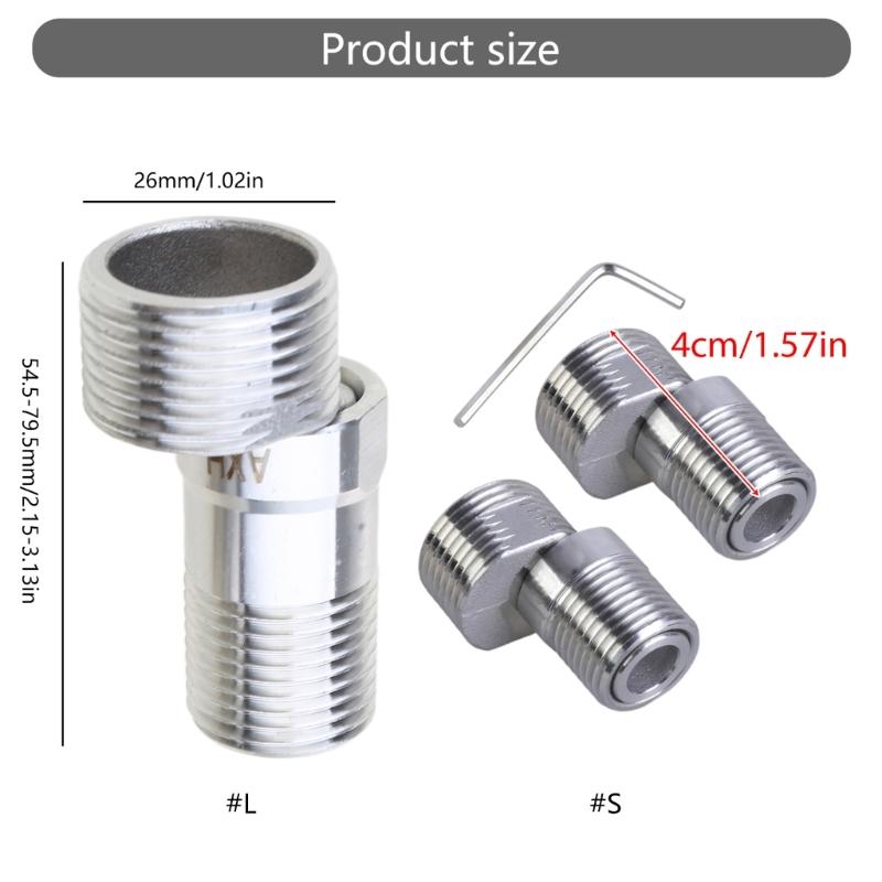 2 Pezzi Base Angolata Regolabile a 360 Gradi Acciaio Inossidabile Adattatore Rubinetto Doccia Piedini Curvi per Cucina e Bagno