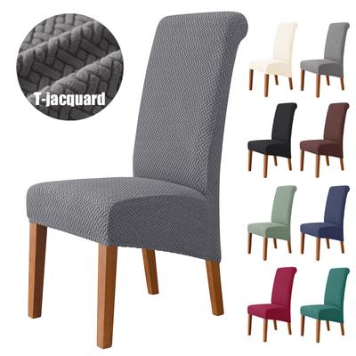 Cubierta de Silla Universal con Respaldo Alto Para Comedor Hotel Talla XL M T Jacquard Extra Grande Elástica Spandex Fundas de Silla Lavables