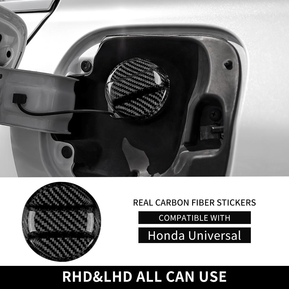 Real Hard Carbon Fiber Universal Car Fuel Tank Cap Trim Cover For Honda Civic X 10th 11th Gen CRV Accord Vezel Auto Accessories For Honda Civic