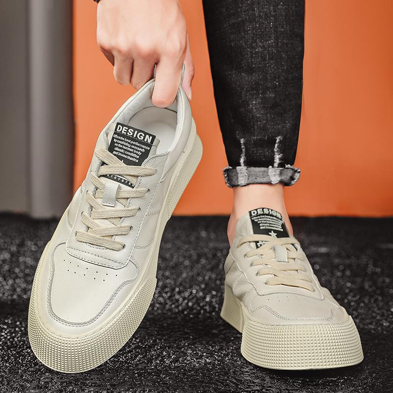 Men's Casual Sports Board Shoes Are Lightweight Breathable Trendy Low Cut Versatile and Fashionable Autumn Basic White Shoes