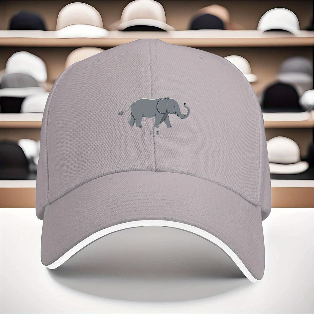 Elephant Logo Baseball Cap Unisex Polyester Adjustable Snapback Outdoor Casual Summer Fashion Headwear