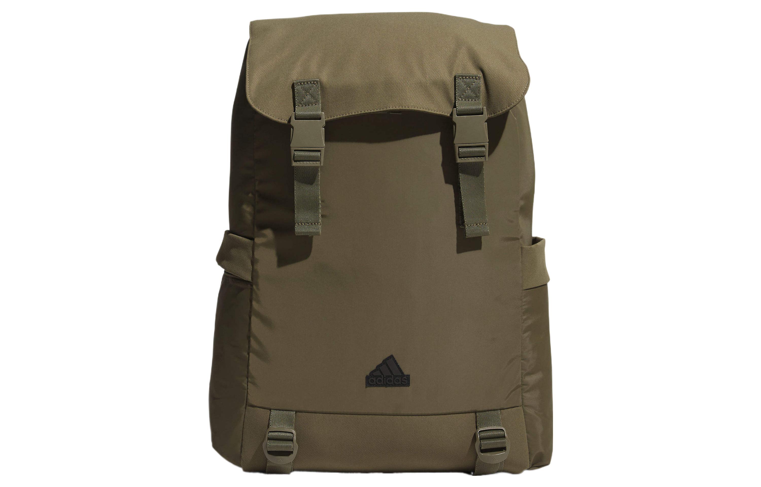 Adidas Recycled Polyester Plain Woven Fabric Backpack Regular Unisex Green IK7298