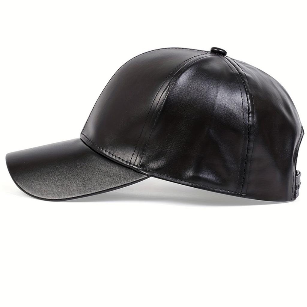 PU leather hat, spring and autumn models, middle-aged and elderly men's and women's baseball caps, hot-selling thermal shade peaked caps