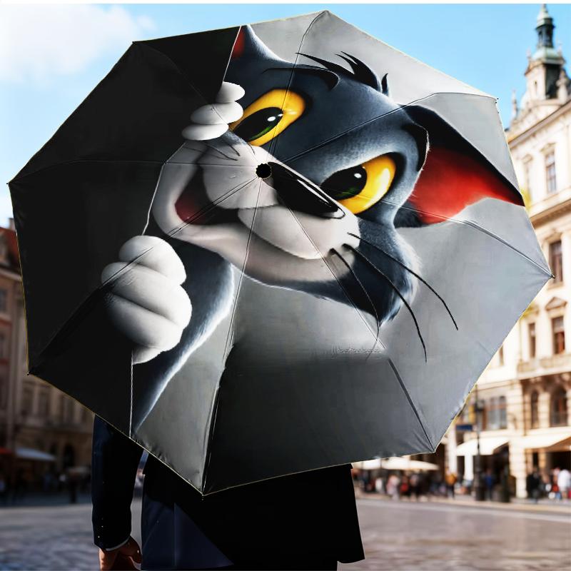 Jerry Adventure Umbrella Folding umbrella, automatic umbrella 8-Frame for Travel, camping Use Gift for Halloween Christmas