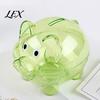 Decorative Money Holder Unbreakable Plastic Piggy Bank for Kids, Transparent Pig Shape Cash Coin Easy Access Bank, Saving Jar Box Nursery Bedroom
