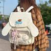 New Cute Bow Rabbit Ear Ita Backpack Sweet Girl Transparent Rucksack Fashion Women's Large Capacity Student DIY Display Knapsack