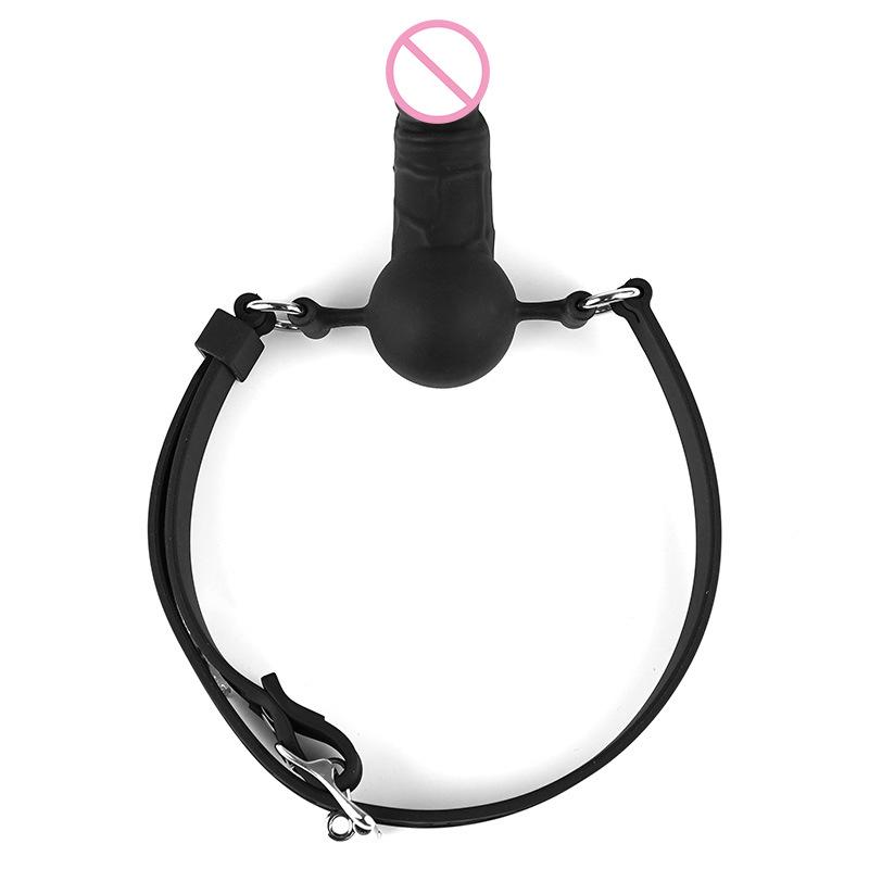Adult Erotic Bondage Toys: Silicone Gag & Dildo Set for Men and Women