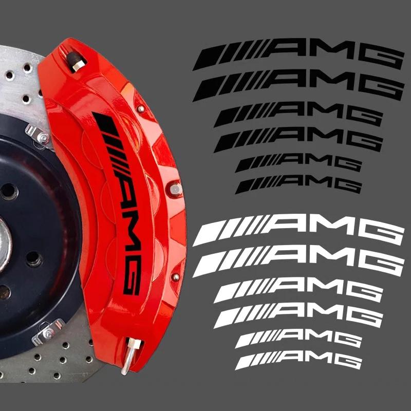 Voor AMG Mercedes-Benz remklauw auto stickers accessoires hoge temperatuur rem voor auto carrosserie raamglas bagage stickers.