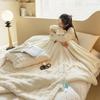 Nuovo Stile Coperta in Velluto con Pelliccia di Coniglio Peluche per Divano o Ufficio